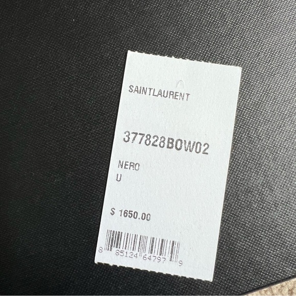 YSL / SAINT LAURENT BLACK CLASSIC CASSANDRE WALLET ON CHAIN IN GRAINED LEATHER - Picture 13 of 16